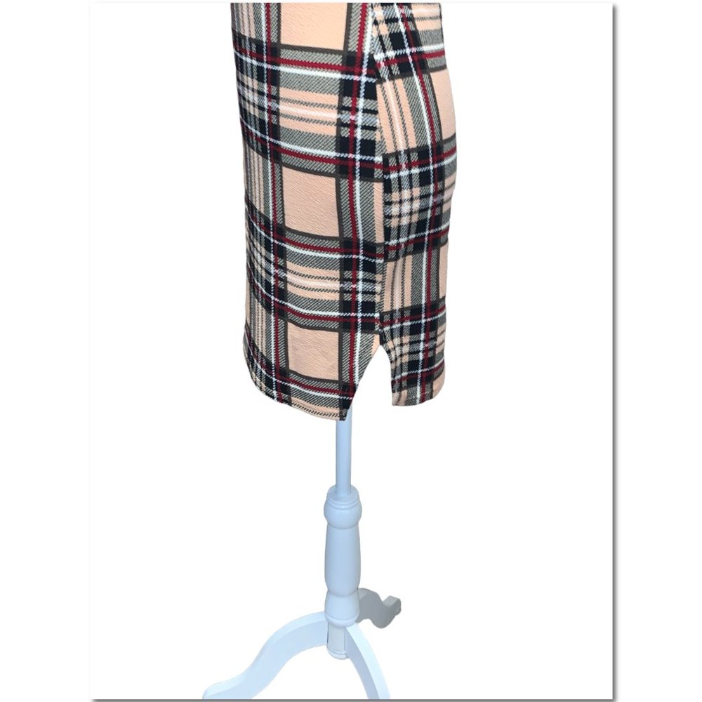 Shein Plaid Dress Size Large Cream and Black Plaid Minidress EUC - Picture 5 of 8